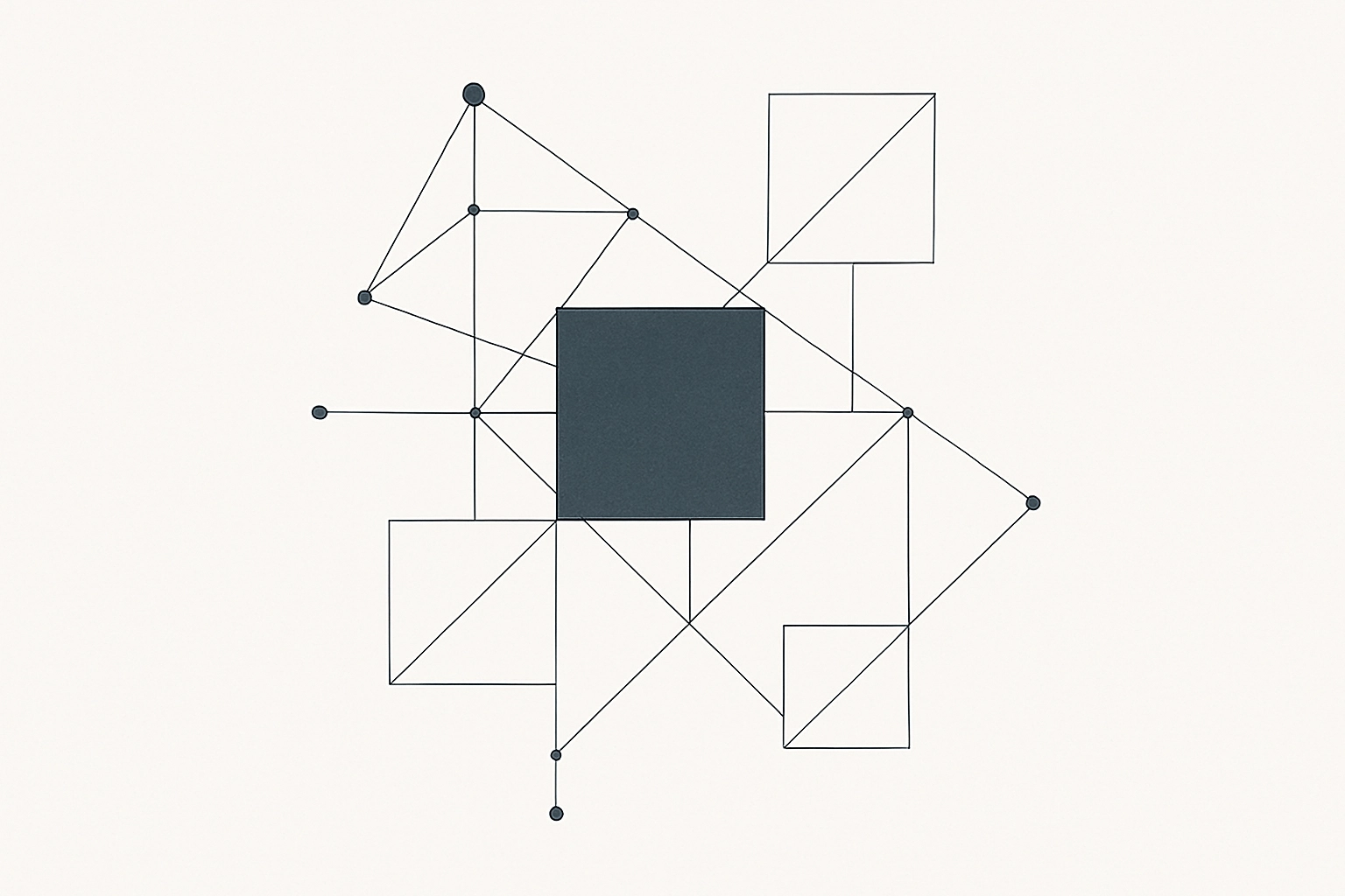 Abstract geometric structure representing AI thought process